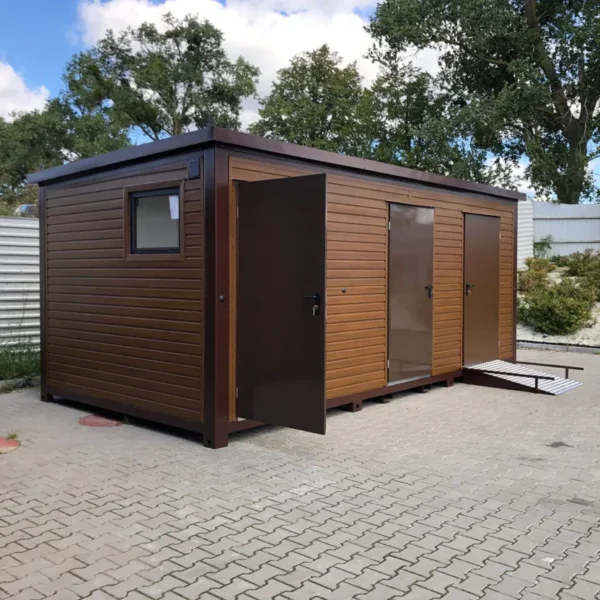 conteneur en panneaux sandwich avec toilettes, 6,00×3,00