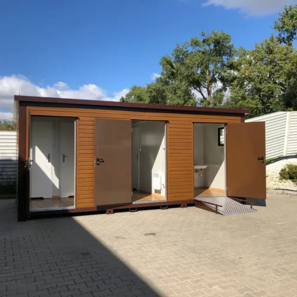 conteneur en panneaux sandwich avec toilettes, 6,00×3,00