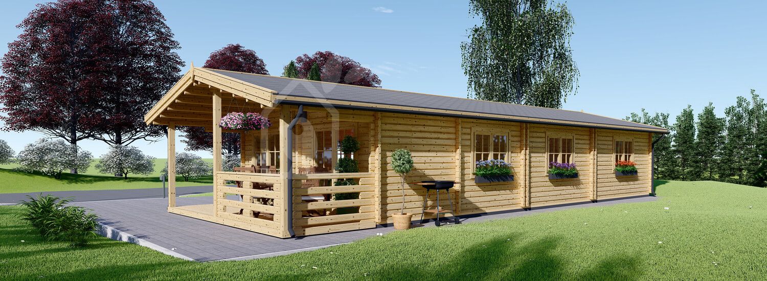 chalet en bois habitable avon (isolé re2020, 44+44 mm), 6x15 m, 90 m² chalet en bois habitable avon (isolé re2020, 44+44 mm), 6x15 m, 90 m²