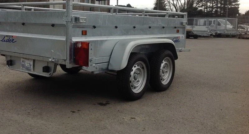 remorque benne lider robuste, ptac 1500 kg, double essieu avec freins