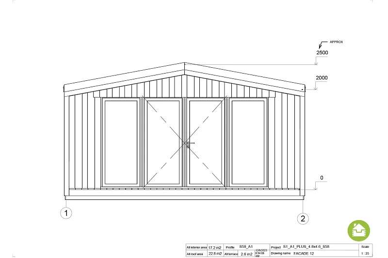 chalet 17 m² en bois isolé pau s1 a1