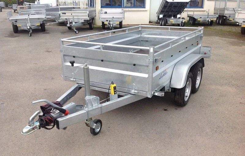 remorque benne lider robuste, ptac 1500 kg, double essieu avec freins